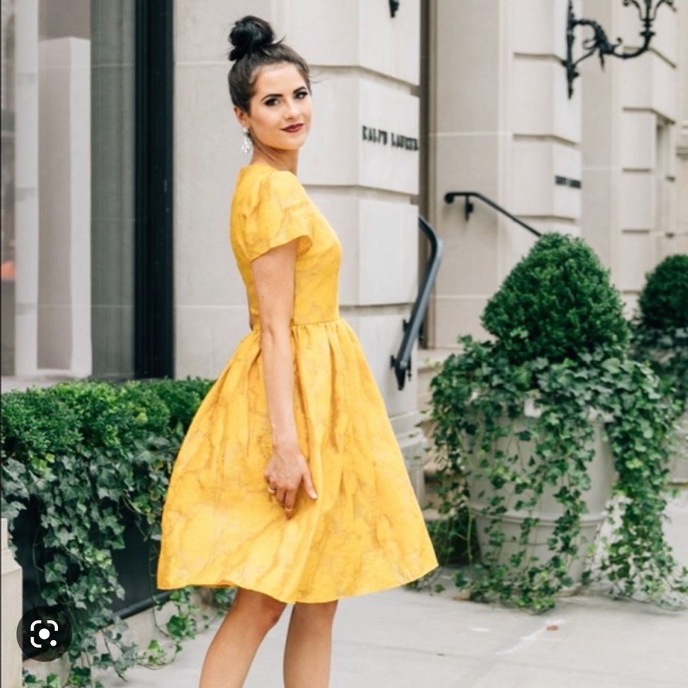 Rachel Parcell floret organza yellow dress